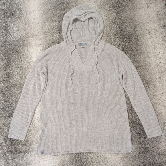 Barefoot Dreams CozyChic Ultra Lite Pointelle Hooded Pullover Women's Large - Picture 2 of 6